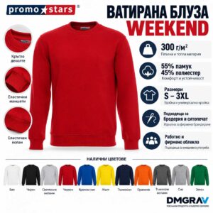 B2B визуализация на ватирана блуза WEEKEND PROMO STARS