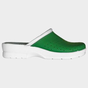 Светлозелено дамско медицинско сабо GF LADY LIGHT GREEN с перфорирана естествена кожа, кожена стелка и PU ходило