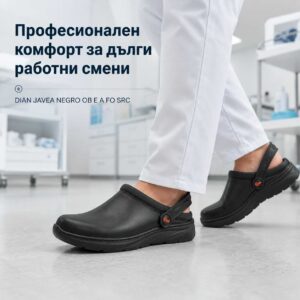 Санитарно сабо DIAN JAVEA NEGRO в професионална работна среда, подходящо за дълги работни смени