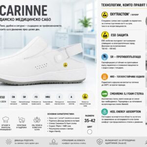 Дамско медицинско сабо Safety Jogger CARINNE – Oxytraction, ESD, SR и HRO