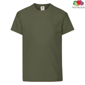 Детска тениска Fruit of the Loom Original Kids T 61-019 в маслинен цвят Classic Olive