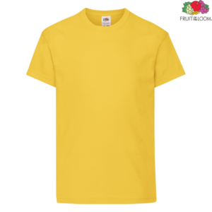 Детска тениска Fruit of the Loom Original Kids T 61-019 в жълт цвят Sunflower